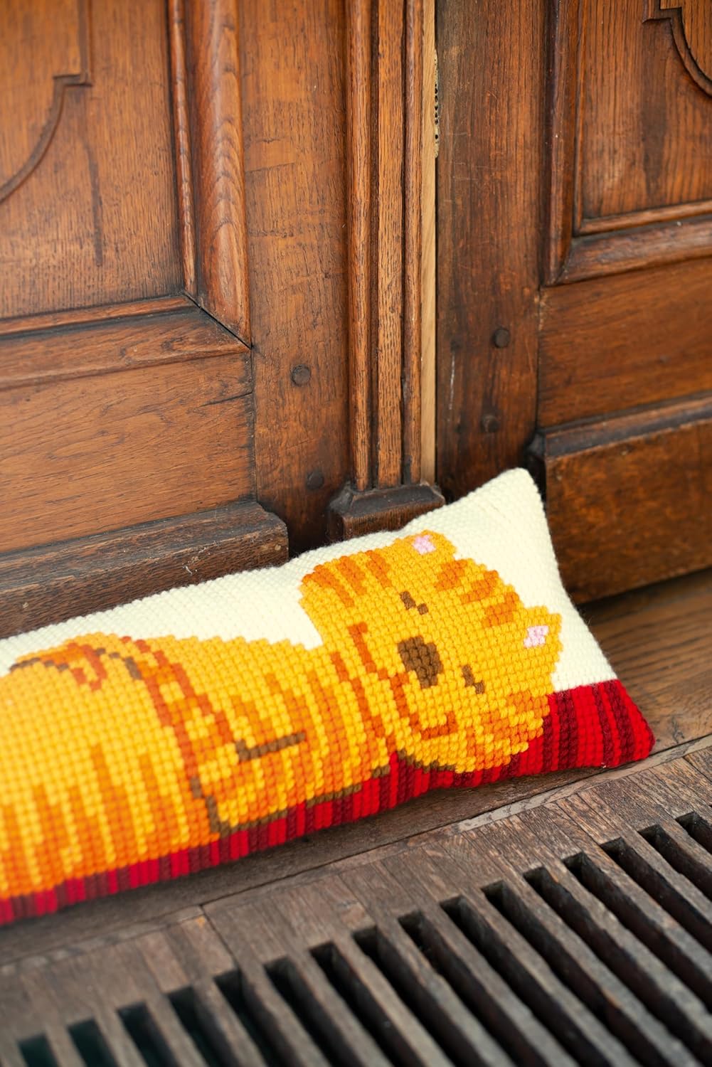 Vervaco PN-0173047 Rote Katze Kreuzstich Zugluftstopper vorbezeichnet, Baumwolle, mehrfarbig, ca. 80