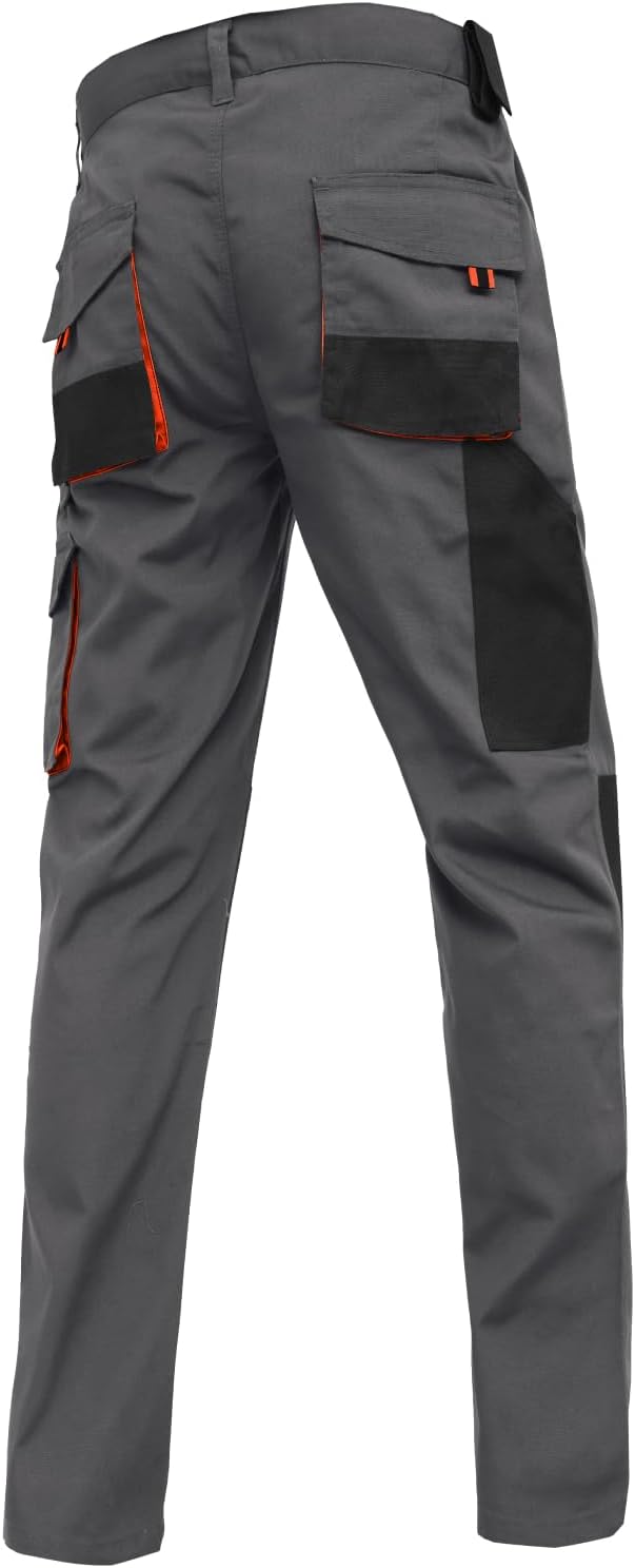 WORK IDEA Herren-Arbeitshose mit Oxford-Knietaschen, strapazierfähigem Canvas L Braun, L Braun