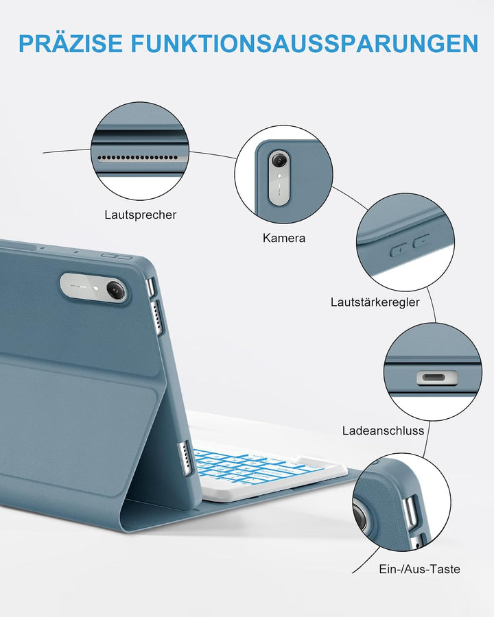 Für Idea Tab Pro Gen 2 13" Tastaturhülle mit Beleuchtung QWERTZ | Für Lenovo Idea Tab Pro Gen 2 Tast