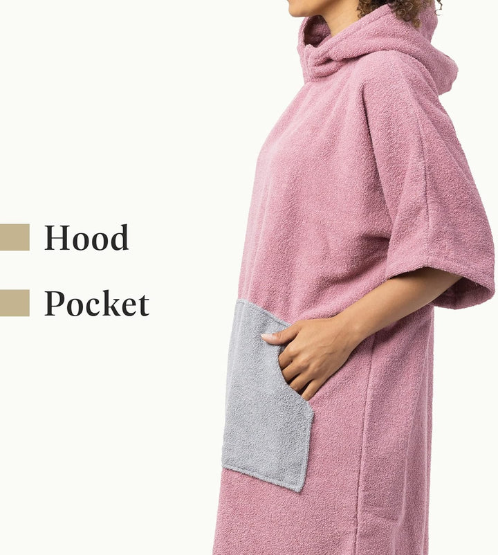 HOMELEVEL Badeponcho Unisex - Surf Poncho aus 100% Baumwolle - Tuch für Erwachsene - Bademantel für