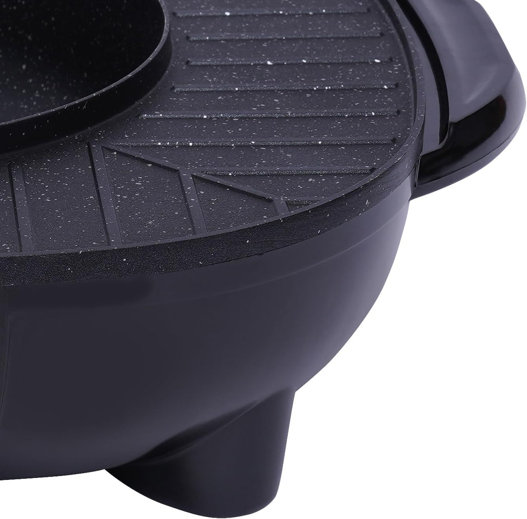 2 In 1 Hotpot und Grill, 2000W Hot Pot Elektrisch, Multifunktions Hot Pot Und Bbq Tischgrill, Temper