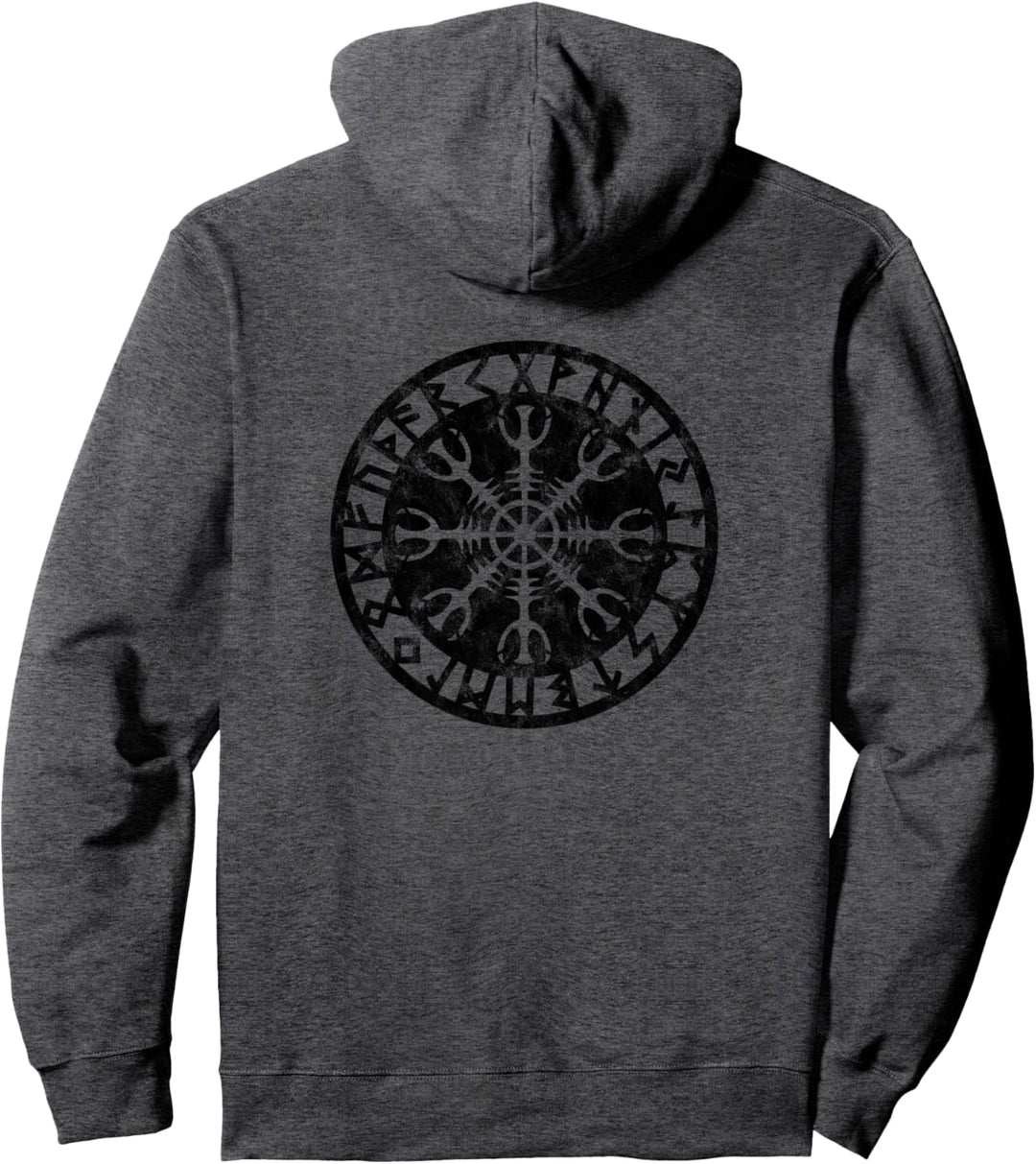 Aegishjalmur Helm of Awe viking Symbol Wikinger Rune Pullover Hoodie