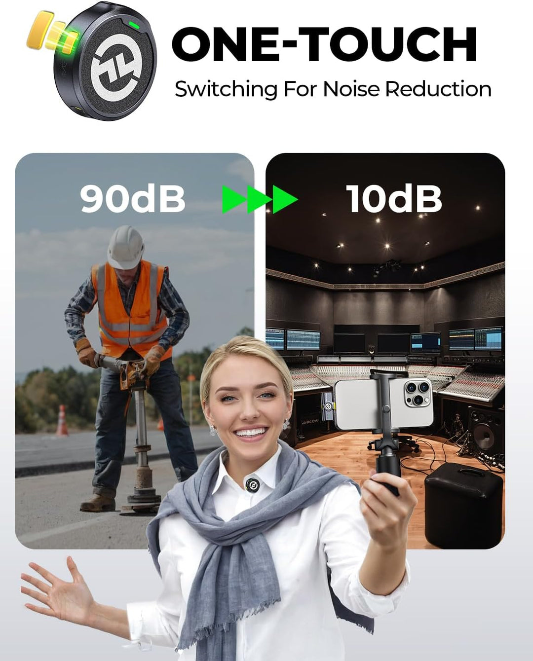 Hollyland Lark M2 Wireless Lavalier Mikrofon für Kamera/PC/iPhone15/16/17& Android-Geräte, 300m Reic
