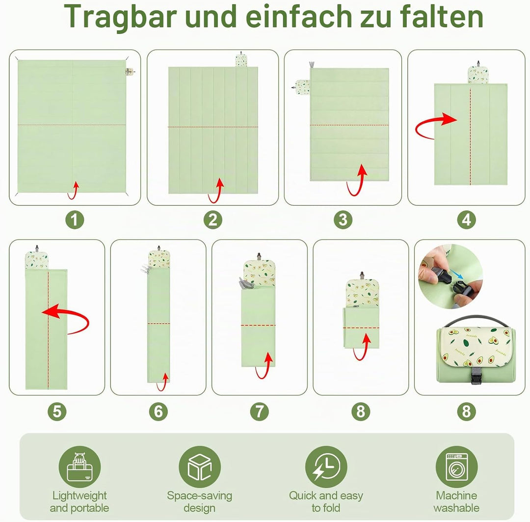 Picknickdecke, Wasserdicht Waschbare Stranddecke, Strandmatte, Sandfeste Stranddecke, Tragbare Stran