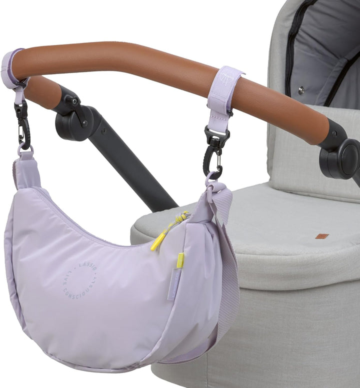 LÄSSIG Wickeltasche Umhängetasche inkl. Kinderwagenbefestigung/Stretch Up Bum Bag Lila, Lila