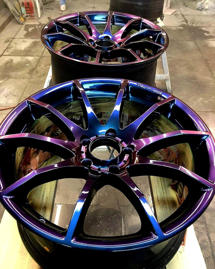 PMcolours Flip Flop Lack mit Multi Color ECLIPSE (blau-lila-orange-rot) Chamäleon-Effekt Sprühset, (