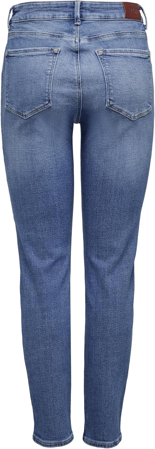 ONLY Female Straight-Fit Jeans ONLEMILY Hohe Taille Gerade geschnitten Jeans 32W / 30L Medium Blue D
