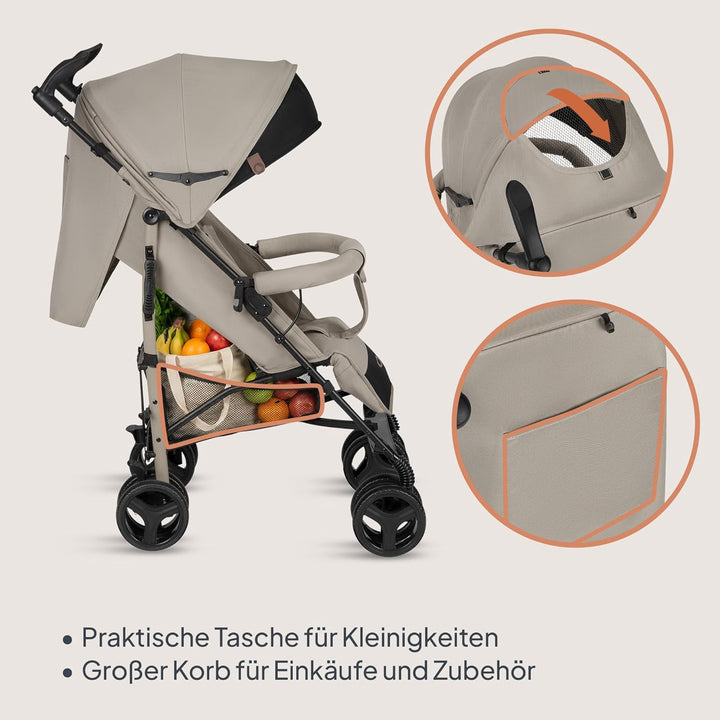 Lionelo Irma Buggy Kinderwagen ab 6 Monate, leicht 7 kg, Liegeposition, faltbar mit Einhand-Faltsyst