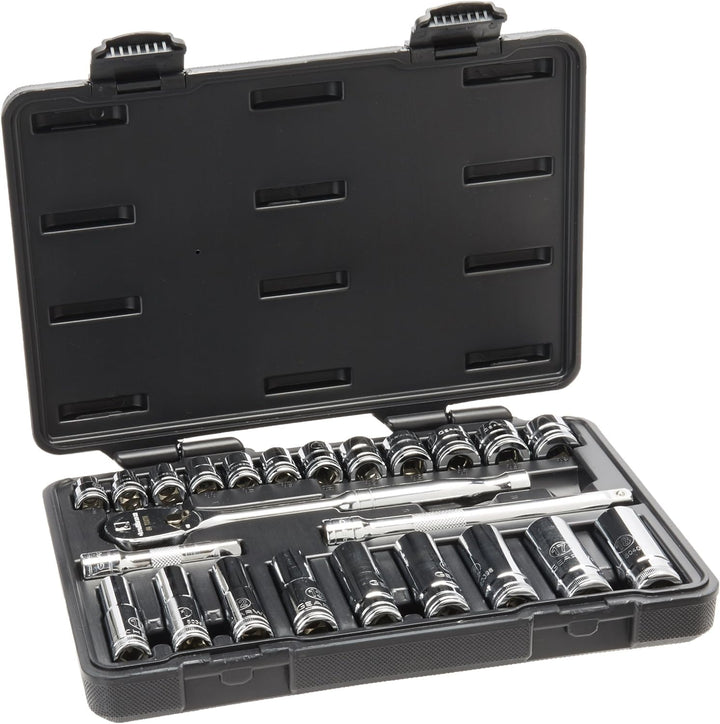 GEARWRENCH 80559 Mechaniker-Werkzeug-Set, Standard, tief, metrisch, 3/8-Zoll-Antrieb, 6 und 12-teili