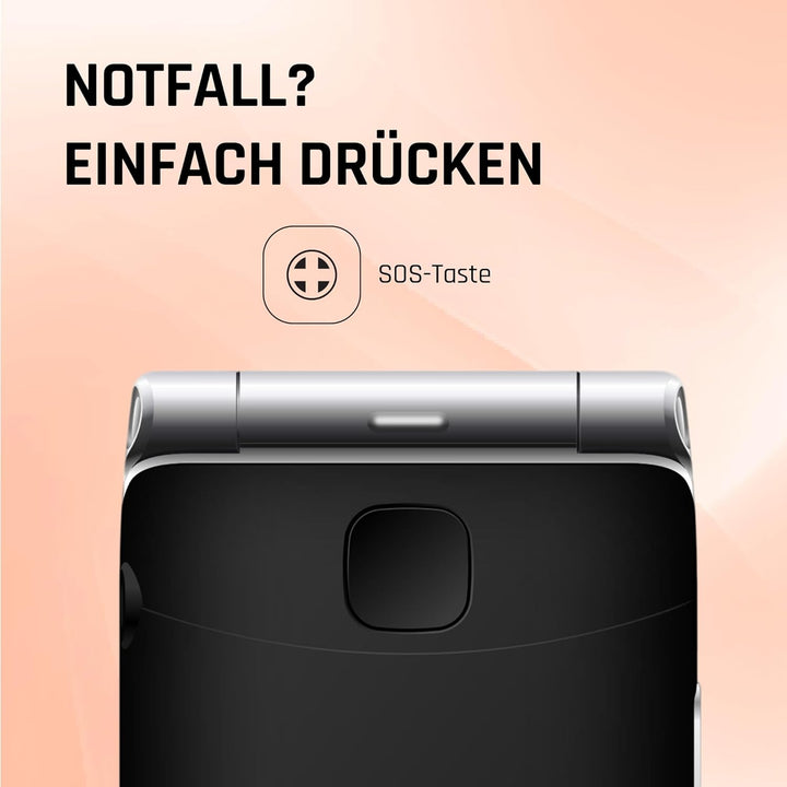 MP myPhone myPhoneRumba 2 Schwarz 2.4” Farbdisplay Klapphandy ohne Vertrag mit Grossen Tasten und Ka