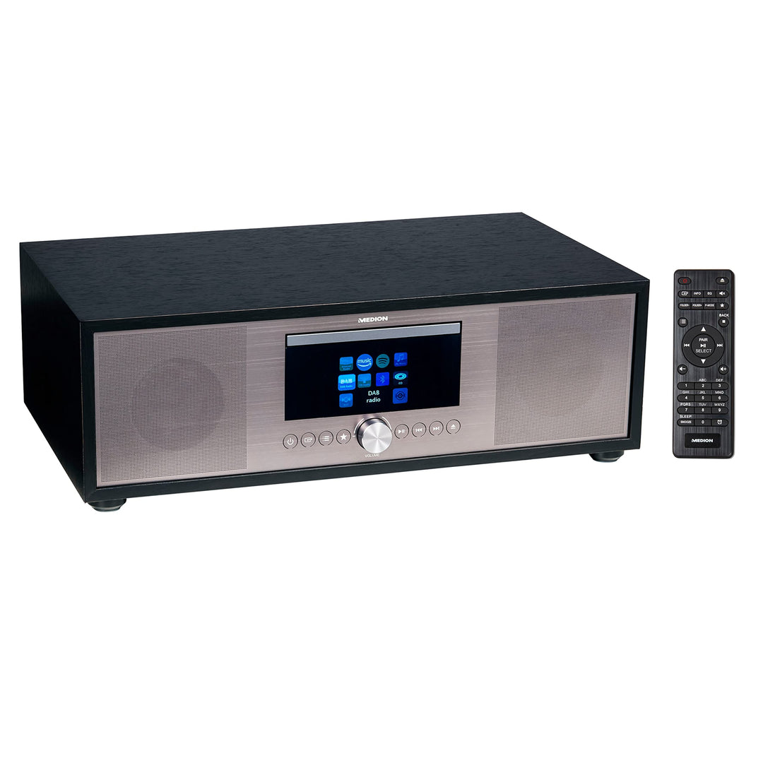 MEDION P66024 All in One Audio System (Internet, DAB+, PLL-UKW Radio, CD/MP3-Player, Bluetooth 5.0,