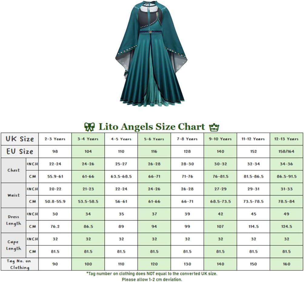 Lito Angels Prinzessin Königin Anna Krönung Kostüm Kleid für Kinder Mädchen, Eiskönigin Krönungsklei
