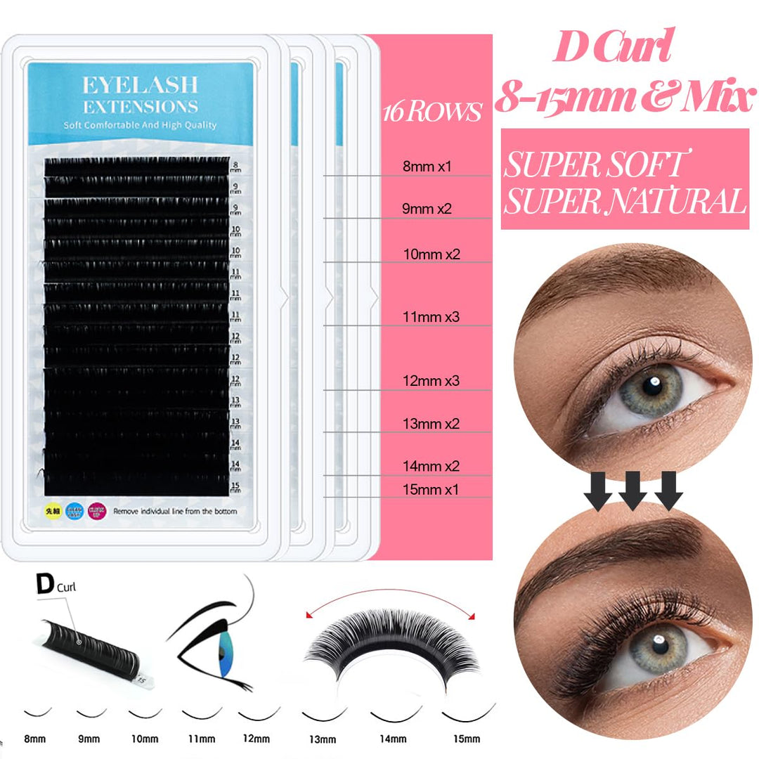Lash Extension Kit Wimpern Praxis für Anfänger Professionelles Set mit Schaufensterkopf Abnehmbare A