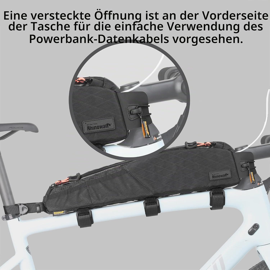 Fahrrad Oberrohrtasche Wasserdicht Rahmentasche Dreieckstasch Doppelseitige Netzbeutel für MTB Rennr