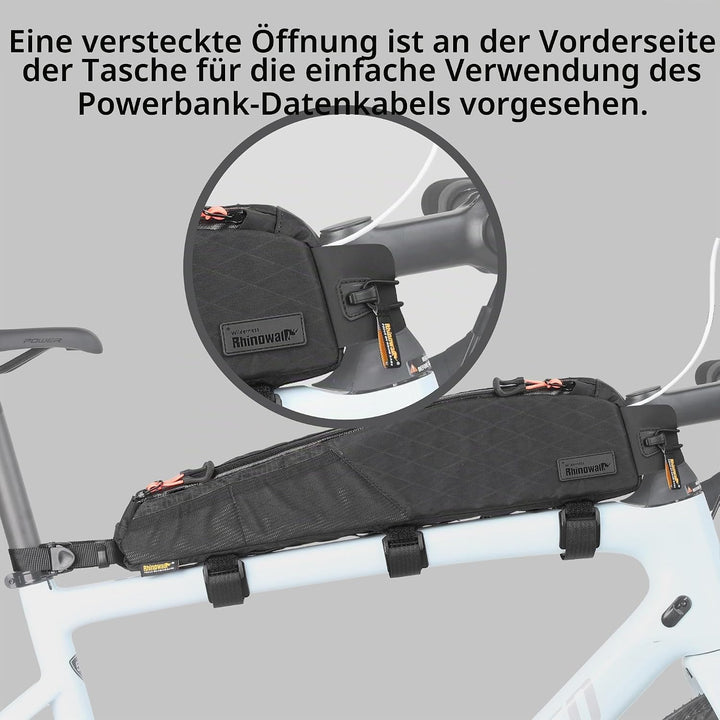 Fahrrad Oberrohrtasche Wasserdicht Rahmentasche Dreieckstasch Doppelseitige Netzbeutel für MTB Rennr