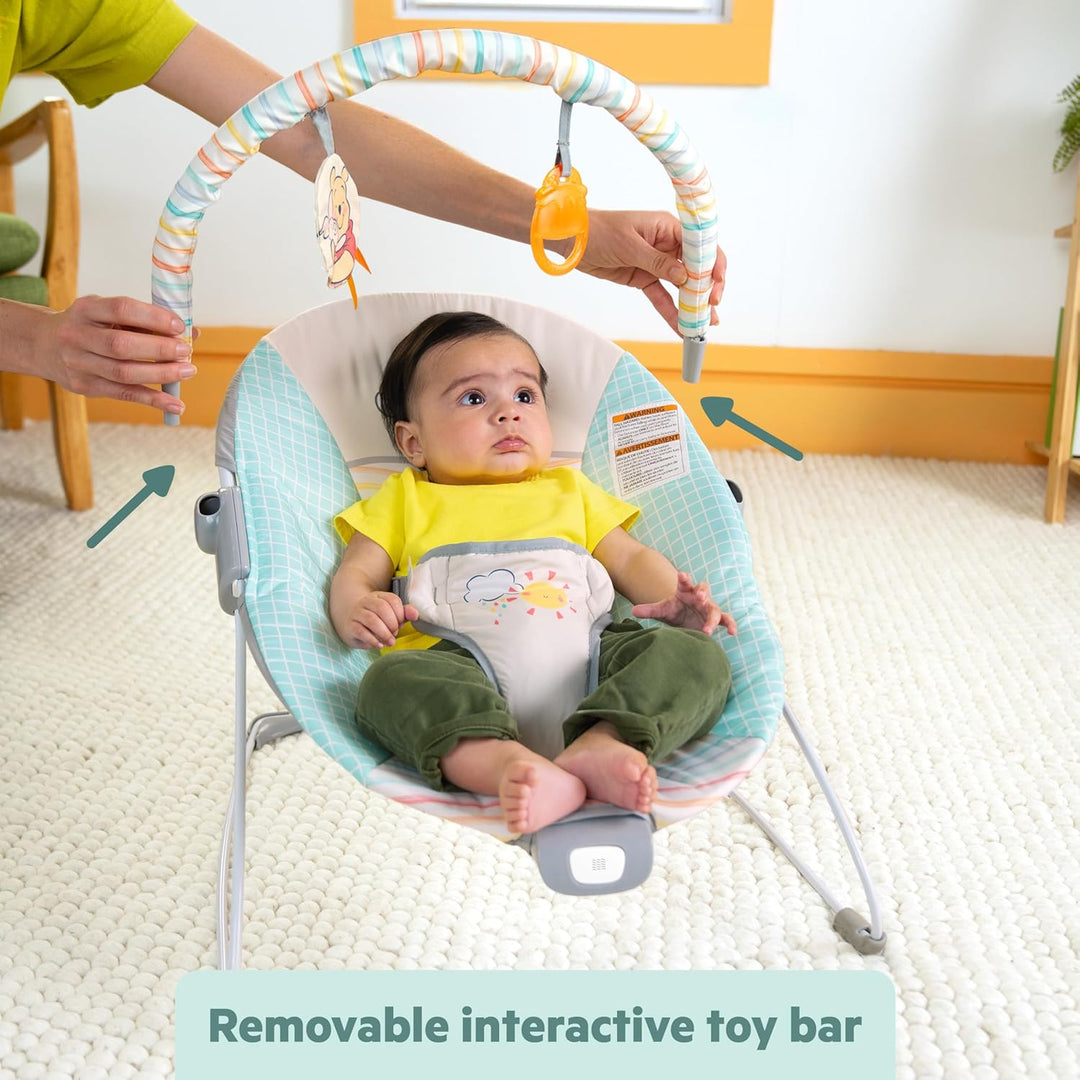 Disney Baby Winnie Puuh Hunny Hues Babywipper von Bright Starts mit beruhigenden Vibrationen, Unisex