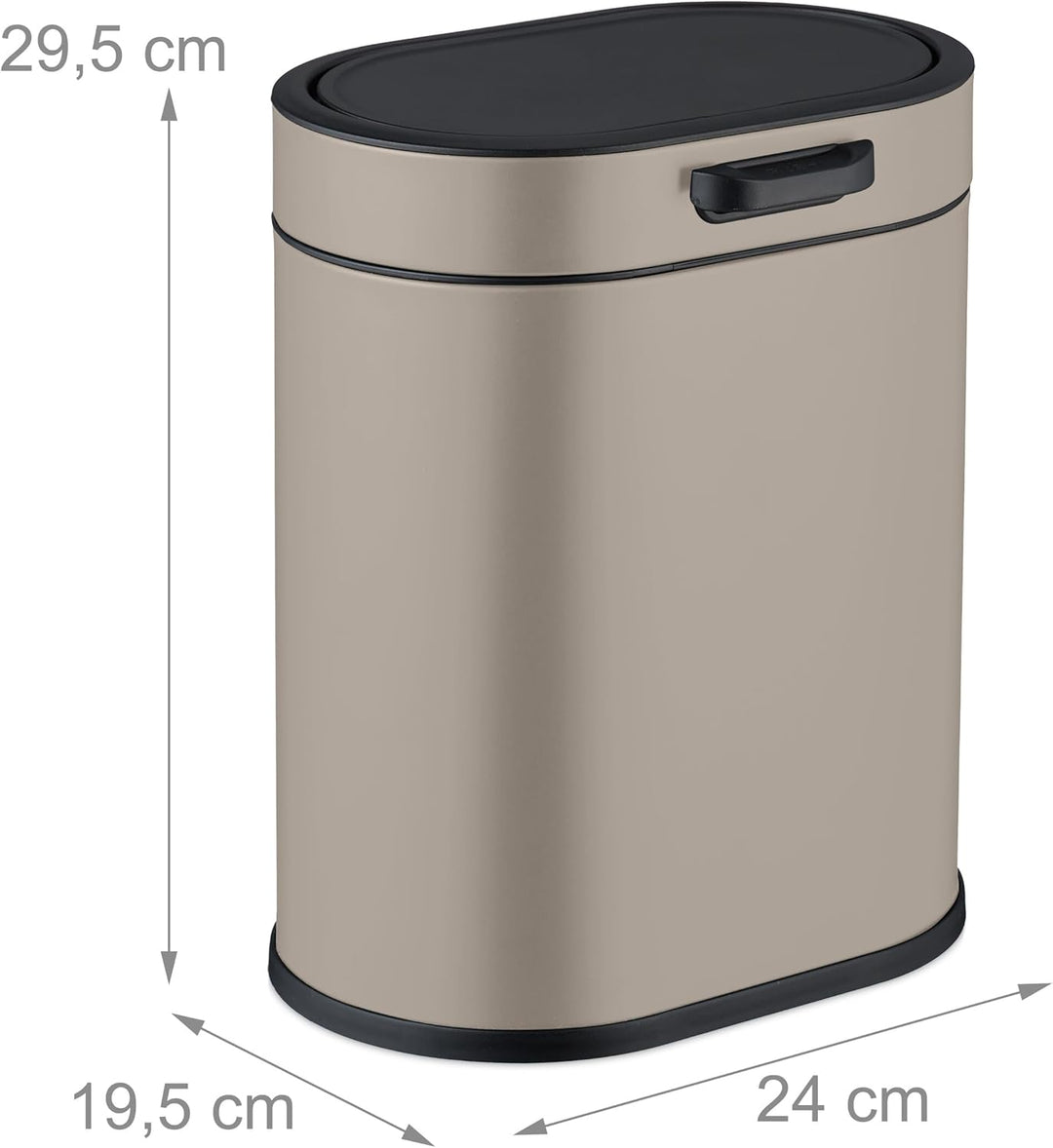 Relaxdays Mülleimer Wandmontage, 5 Liter, Einhängen oder Kleben, Inneneimer, Küchenabfalleimer, Badm