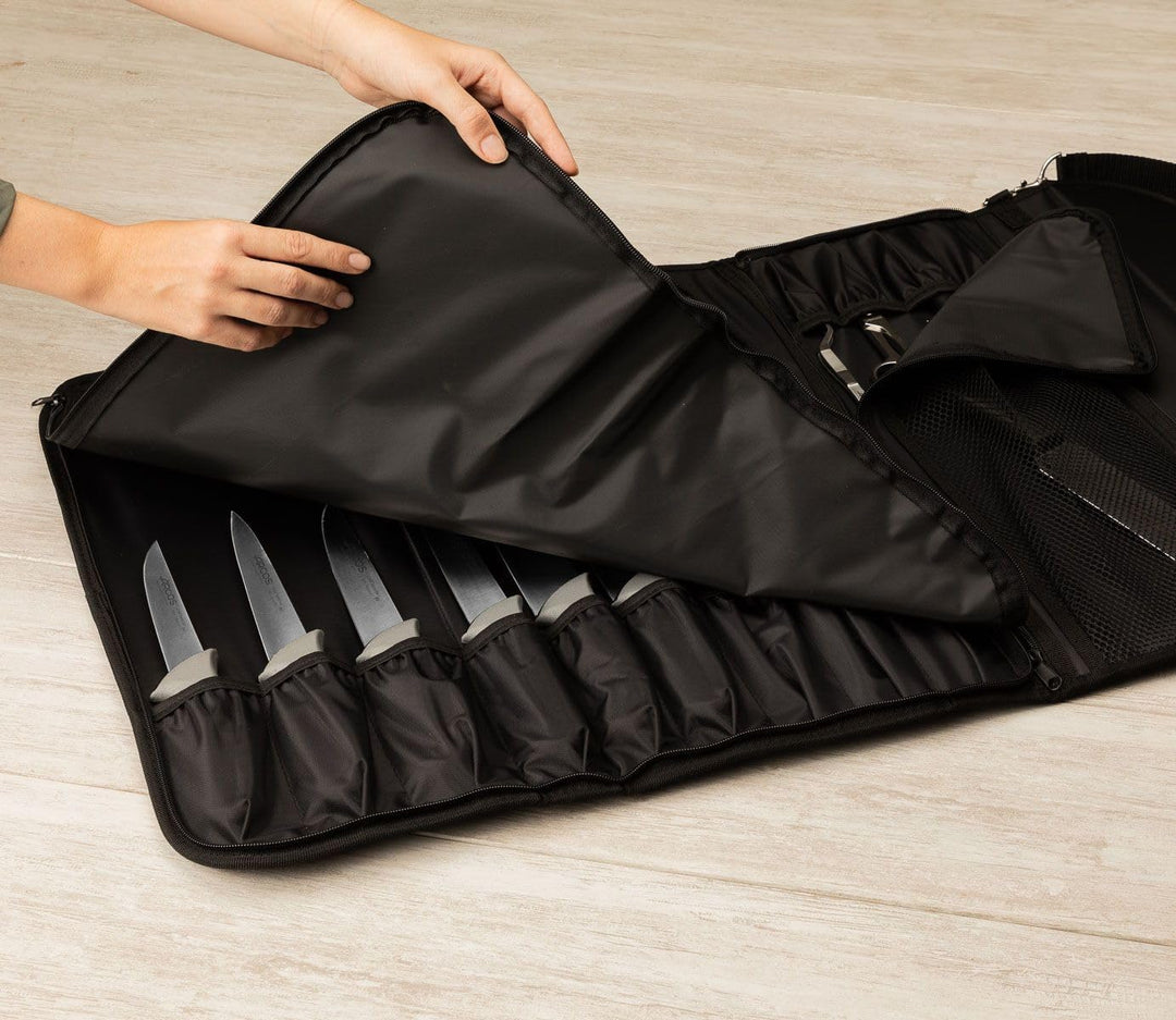 ARCOS Tasche für 17 Küchenmesser aus Polyester, Messertragetasche mit Griff und Gurt zum Organisiere