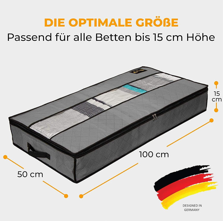 2er Set Unterbettkommode -100x50x15cm Unterbett Aufbewahrungstasche - wasserdichte Aufbewahrungsbox