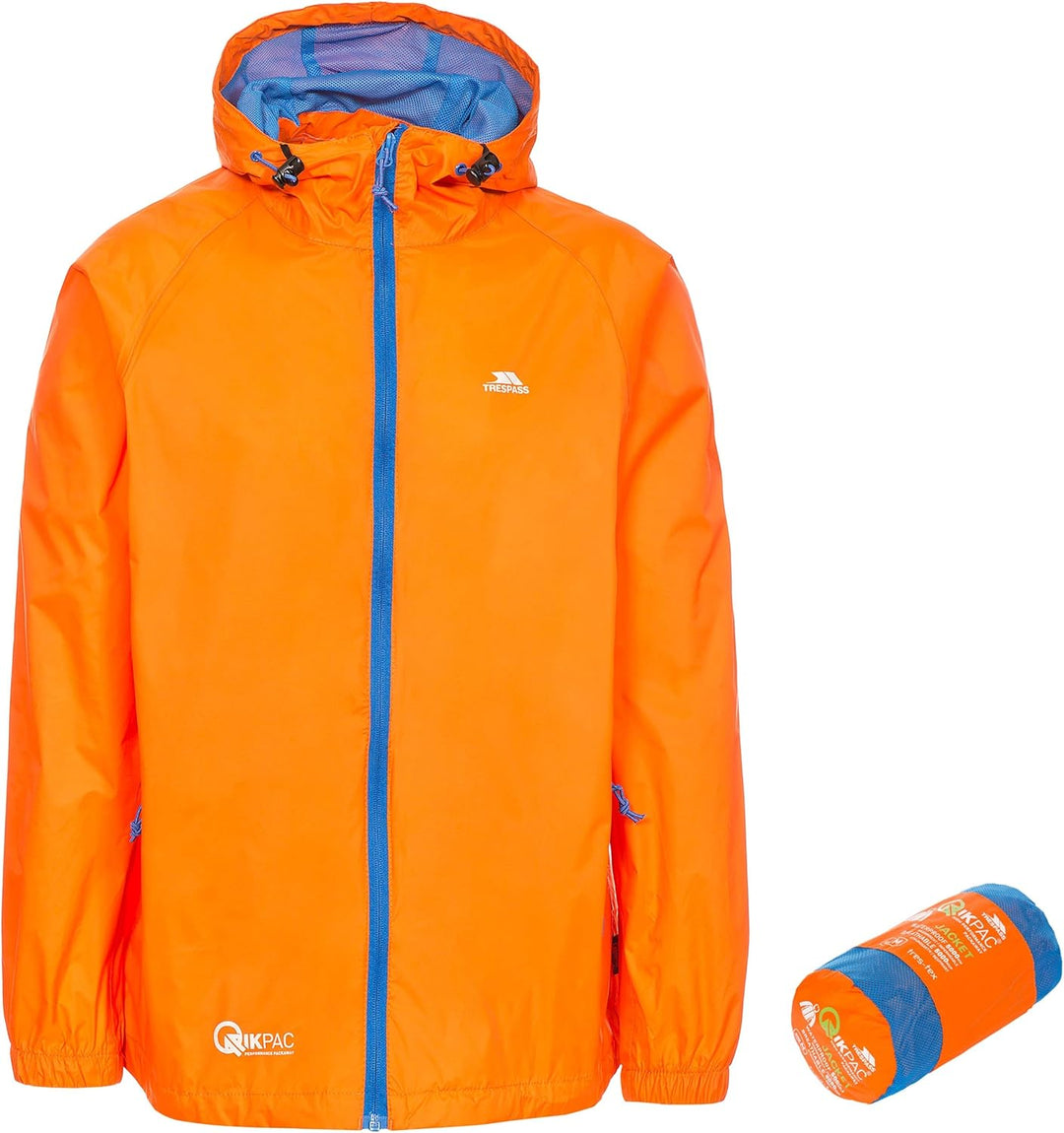Trespass Unisex Erwachsene Qikpac Jacket Kompakt Zusammenrollbare Wasserdichte Regenjacke 3XS Orange