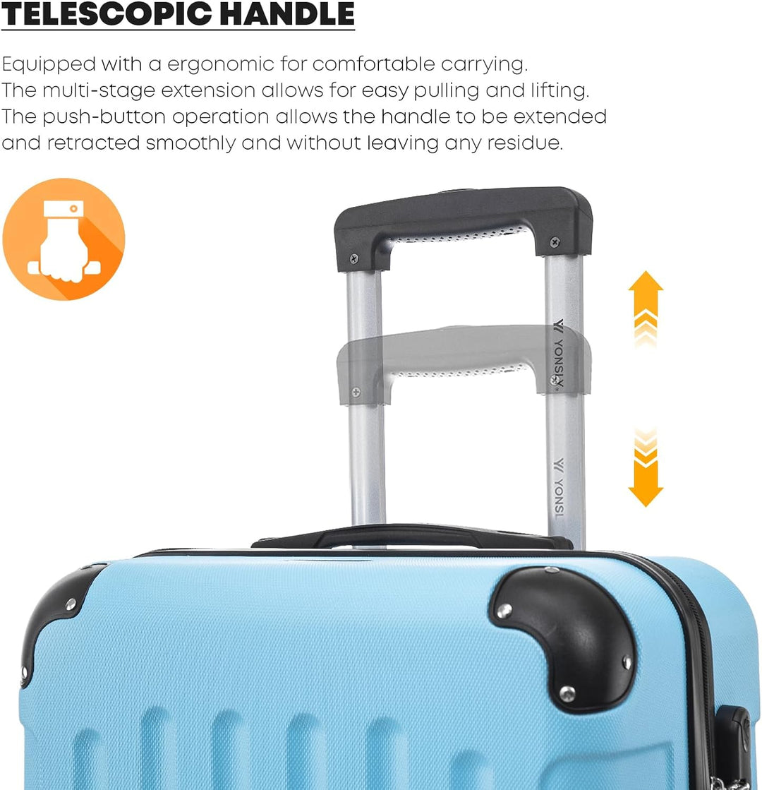 Koffer Suitcase Set, Trolley Reisekoffer, Rollkoffer Handgepäck, Kofferset, Gepäckset mit 4 Rollen 3