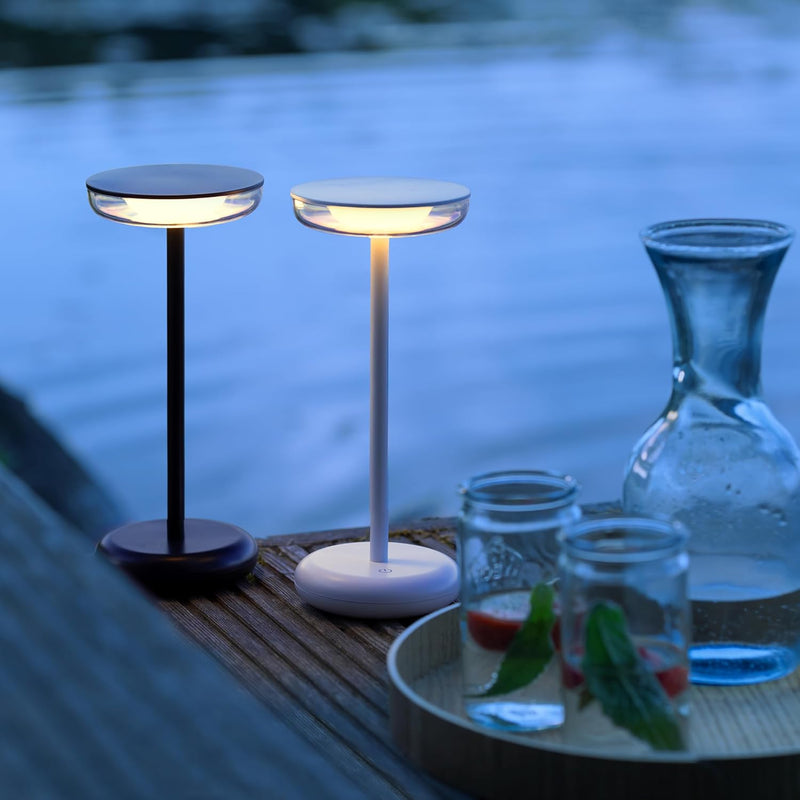 Lightbox LED Outdoor Tischlampe - spritzwassergeschützte Aussen Tischleuchte mit stufenlosen Touchdi