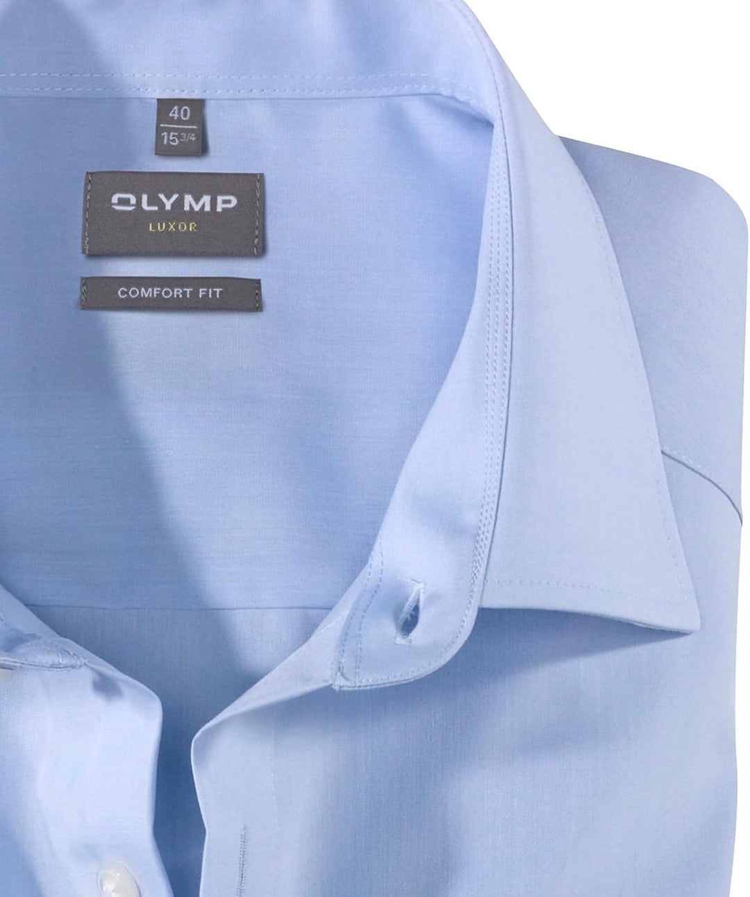 OLYMP Herren Oberhemd Langarm Luxor,Uni,Comfort fit,New Kent 39 Bleu 11, 39 Bleu 11