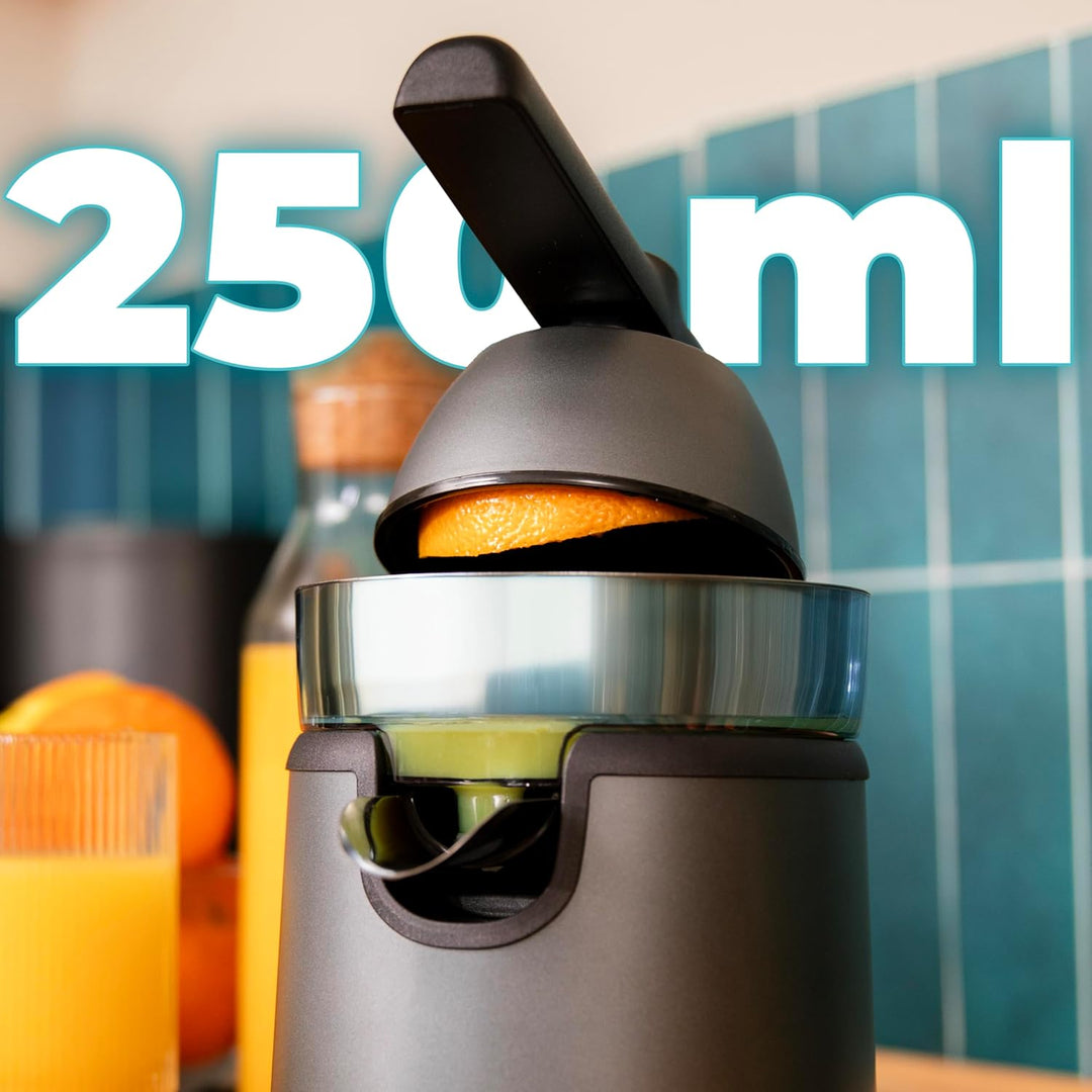 Cecotec Elektrische Hebel-Zitruspresse für Orangen und Zitrusfrüchte EssentialVita Hyden 120 Hybrid.