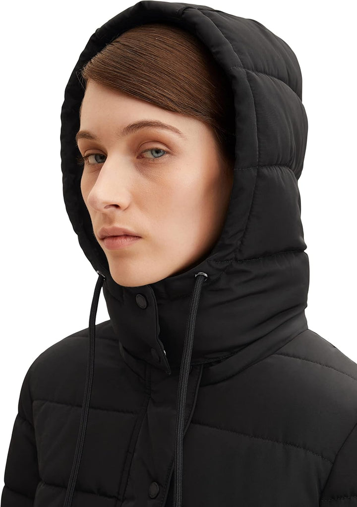 TOM TAILOR Damen Winterjacke mit Kapuze 3XL 14482 - Deep Black, 3XL 14482 - Deep Black