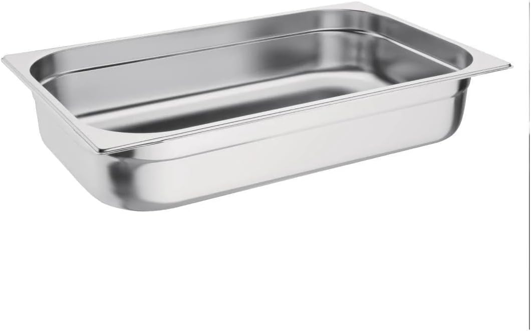 Vogue Gastronorm-Pfanne 1/1, Edelstahltablett, Tiefe: 100 mm, Fassungsvermögen: 13,5 Liter, Behälter