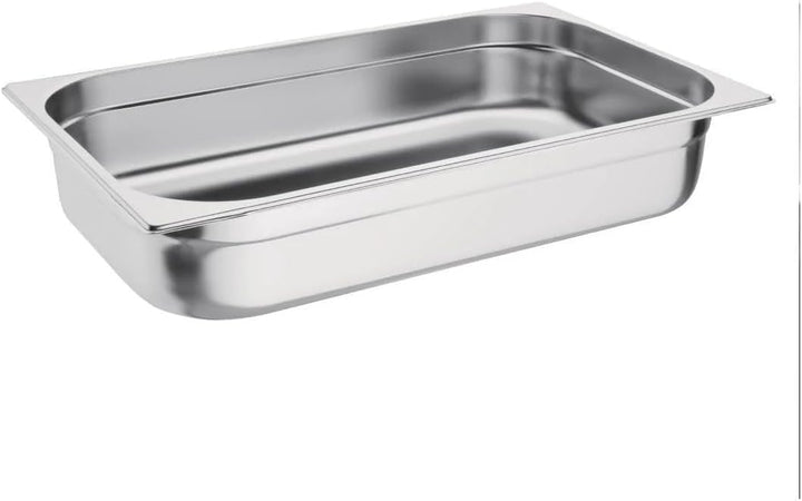 Vogue Gastronorm-Pfanne 1/1, Edelstahltablett, Tiefe: 100 mm, Fassungsvermögen: 13,5 Liter, Behälter