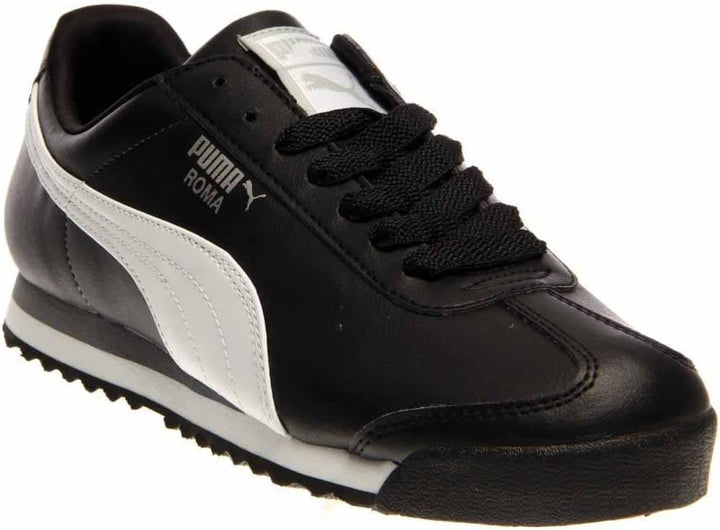 PUMA Damen Roma Basic Turnschuh 43 EU Schwarz Weiss Silberfarben, 43 EU Schwarz Weiß Silberfarb