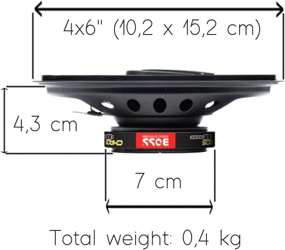 KIT Set FÜR BOSS Audio Systems CH4630B 2 Triaxial-Lautsprecher, 4 x 6 10 x 15 cm 100 x 150 mm, 125 W