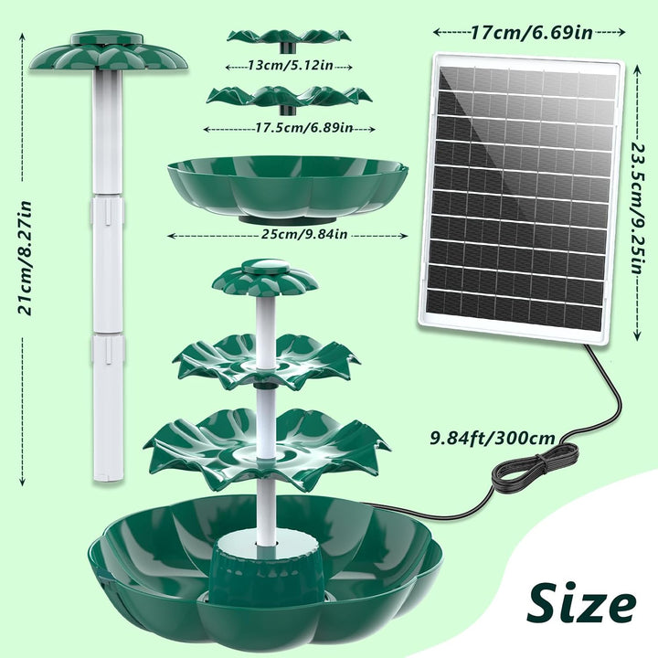 AISITIN DIY Brunnen,Vogeltränke Sets mit 6,5W Solar Springbrunnen, 3 Stufige Vogelfütterer für Draus