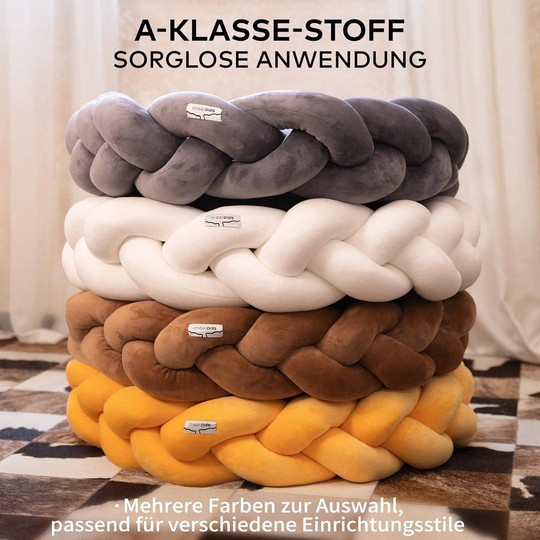 CheerPals Grosses Katzenbett 60cm, Waschbar Geflochtenes Kuschelhöhle, Hundebett mit Hochelastischer