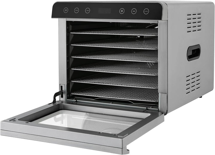 Dörrautomat, Edelstahl Dörrgerät mit 6 Einlegefächer Obsttrockner Food Dehydrator Dörrapparat für Ob