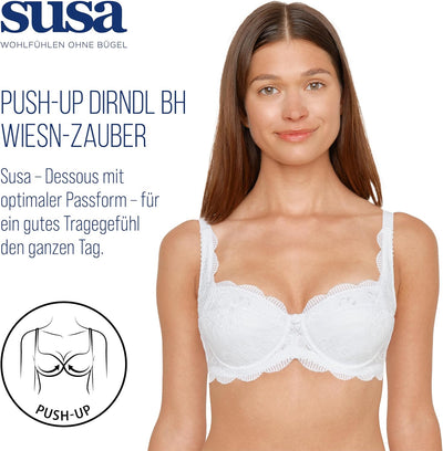 Susa Damen Dirndl-BH 70A Weiss, 70A Weiss