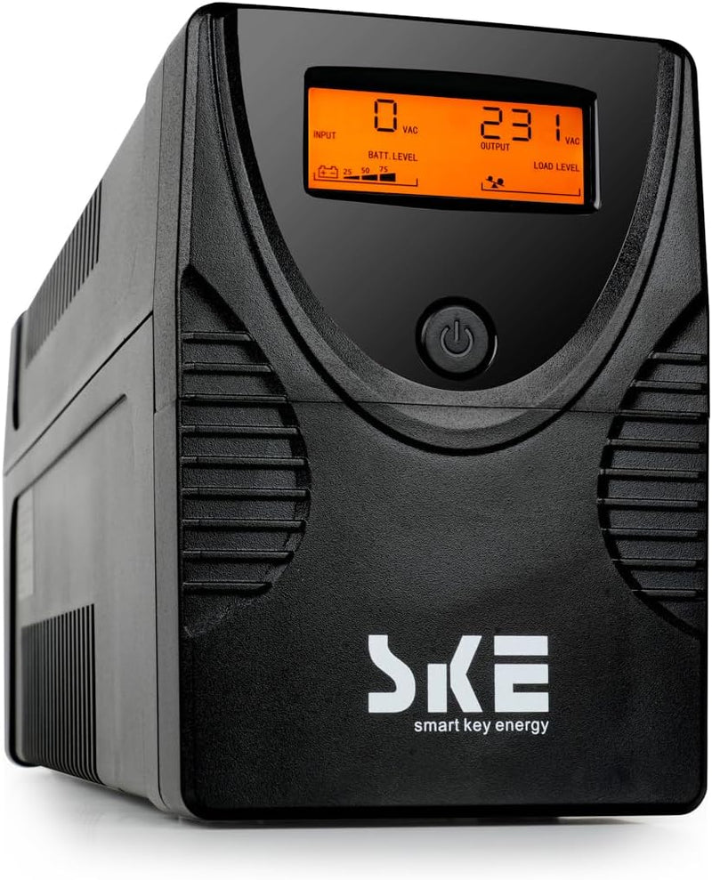 SKE USV 1250VA/720W Unterbrechungsfreie Stromversorgung USV 230V für Computer Router UPV Stromversor