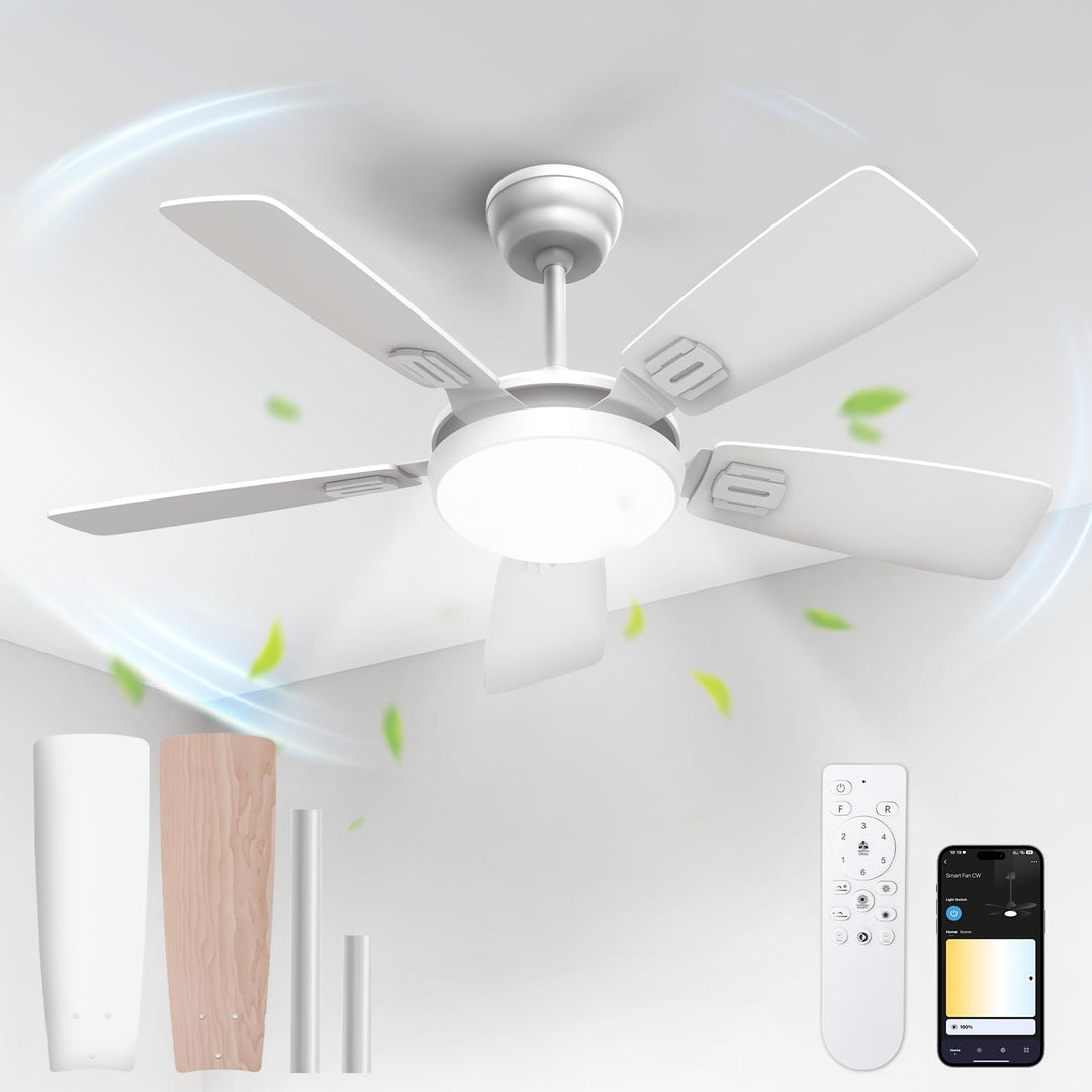 Deckenventilator mit Beleuchtung, Ø106cm App Steuerung & Fernbedienung Deckenventilatoren mit Licht