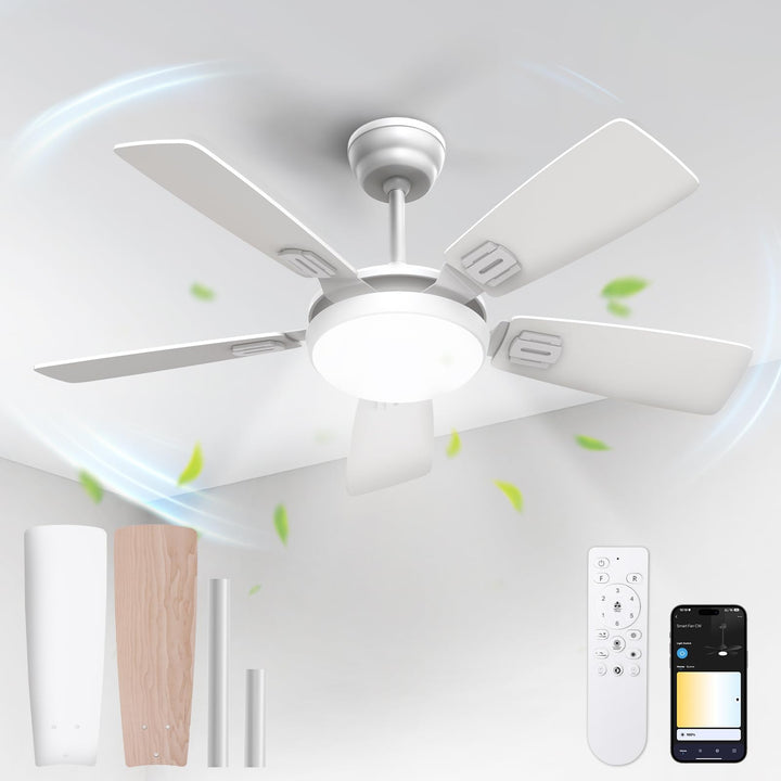 Deckenventilator mit Beleuchtung, Ø106cm App Steuerung & Fernbedienung Deckenventilatoren mit Licht