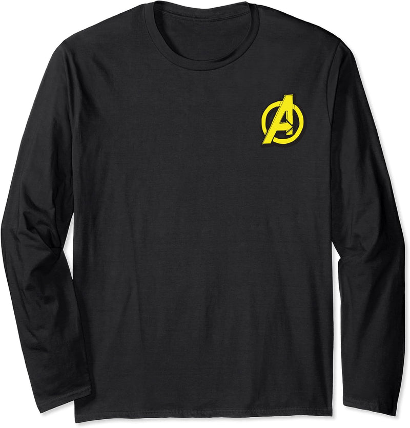 Marvel Avengers Yellow Block Logo Langarmshirt