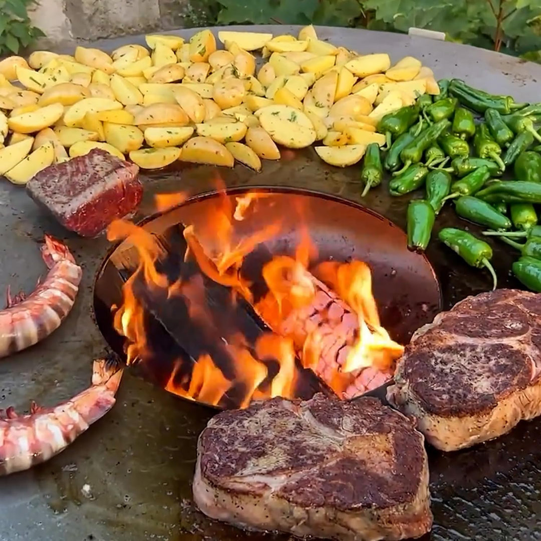 FENNEK Feuerplatte Ø 55 cm für alle 57 cm Kugelgrills wie Weber und co. | Grillring aus 4,0 mm Feink