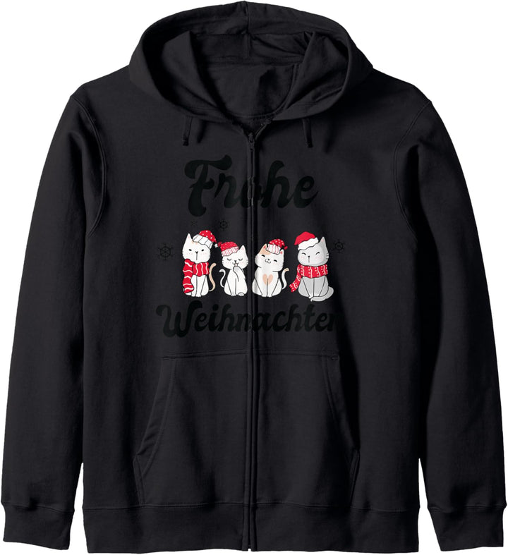 Weihnachten Weihnachtsmann Katzen Kapuzenjacke