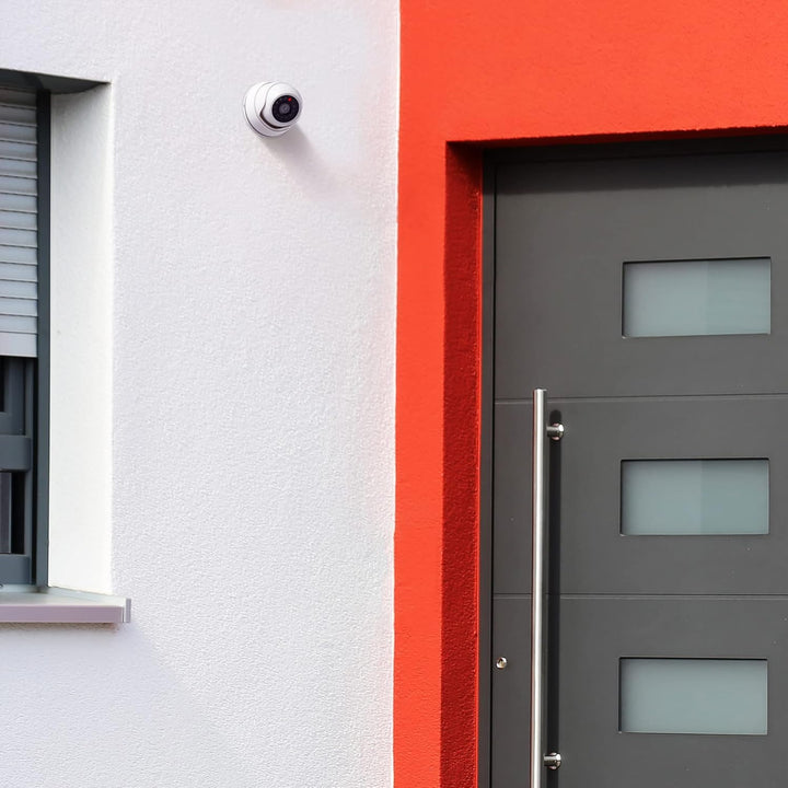 kwmobile 2X Dummy Kamera für Deckenunterbau - mit LED Licht - Dome Überwachungskamera Attrappe Set -