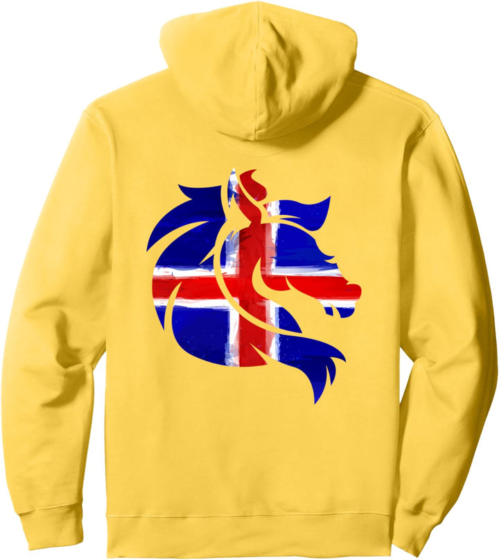 Islandpferd Isländer Island Pony Pferd Reiten Fahne Flagge Pullover Hoodie