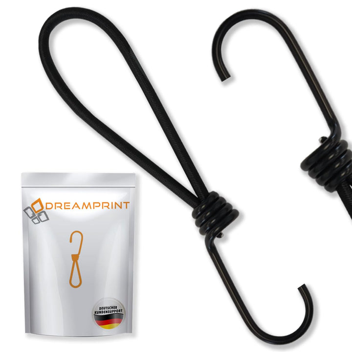 Expanderschlinge mit Haken Schwarz 6 mm 13 cm 25, 13 cm 25