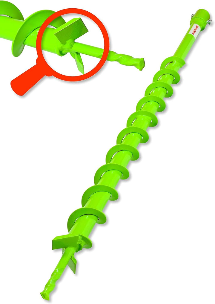 WERHE® Profi Bohrer VollStahl, Erdbohrer für bohrmaschine 40 mm extrem robust mit Stihl Adapter - Pf