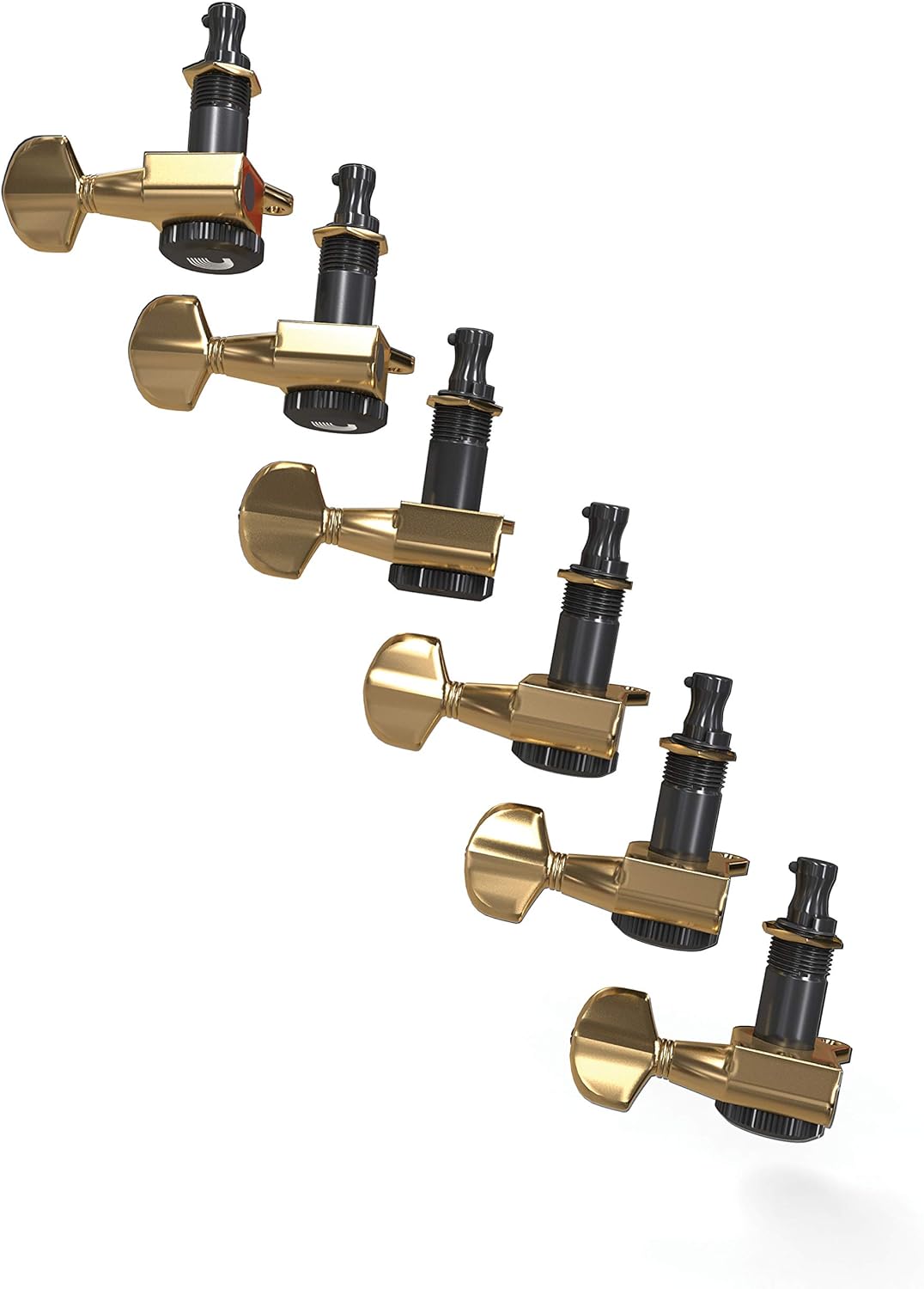 Planet Waves PWAT-6R3 6 (In-Line) Auto-Trim Tuning Machines - Gold Finish, Gold