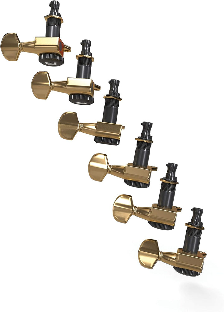 Planet Waves PWAT-6R3 6 (In-Line) Auto-Trim Tuning Machines - Gold Finish, Gold