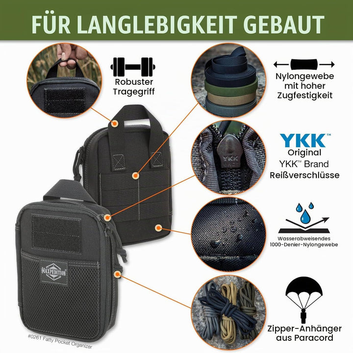 Maxpedition Fatty Pocket Organizer Tasche, Schwarz, 20 in, Schwarz